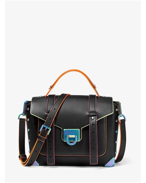 Customers who viewed this item also viewed. . Manhattan contrasttrim leather satchel